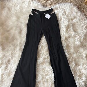 Adika stylish black stretch flare pants